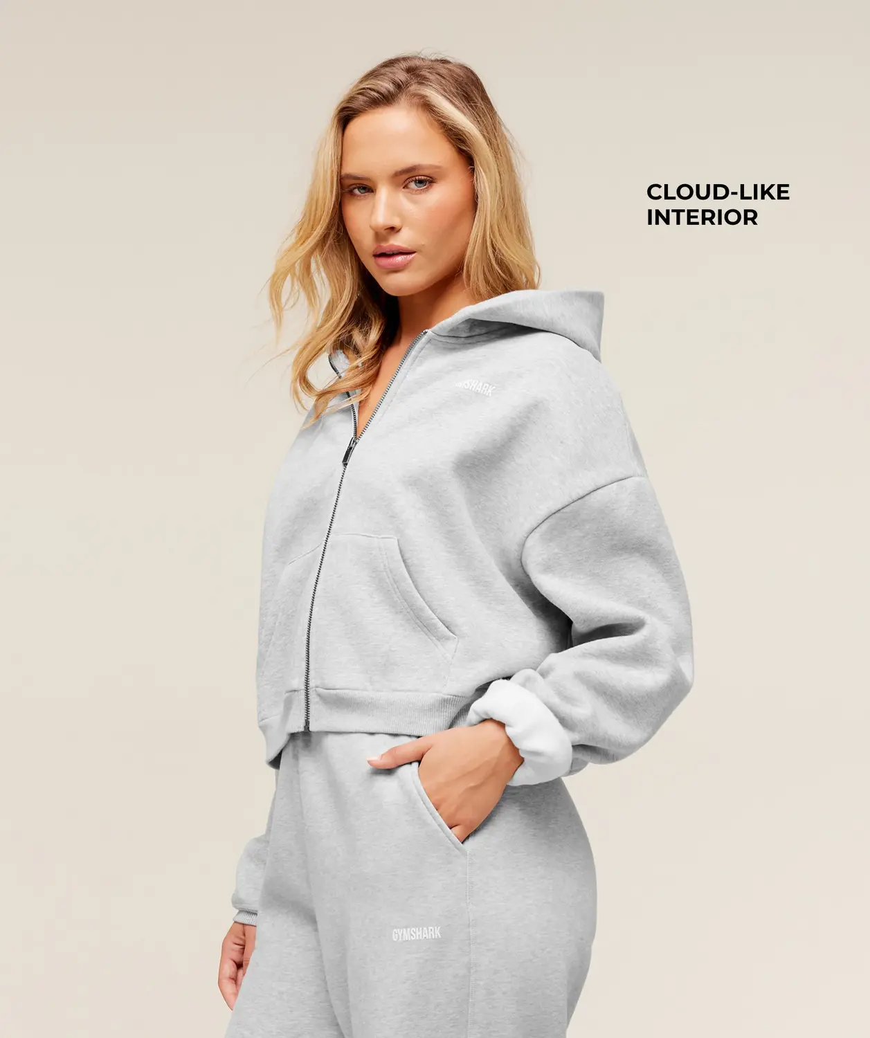 Cosy Luxe Zip Through Hoodie Oversized Fit - Image 2