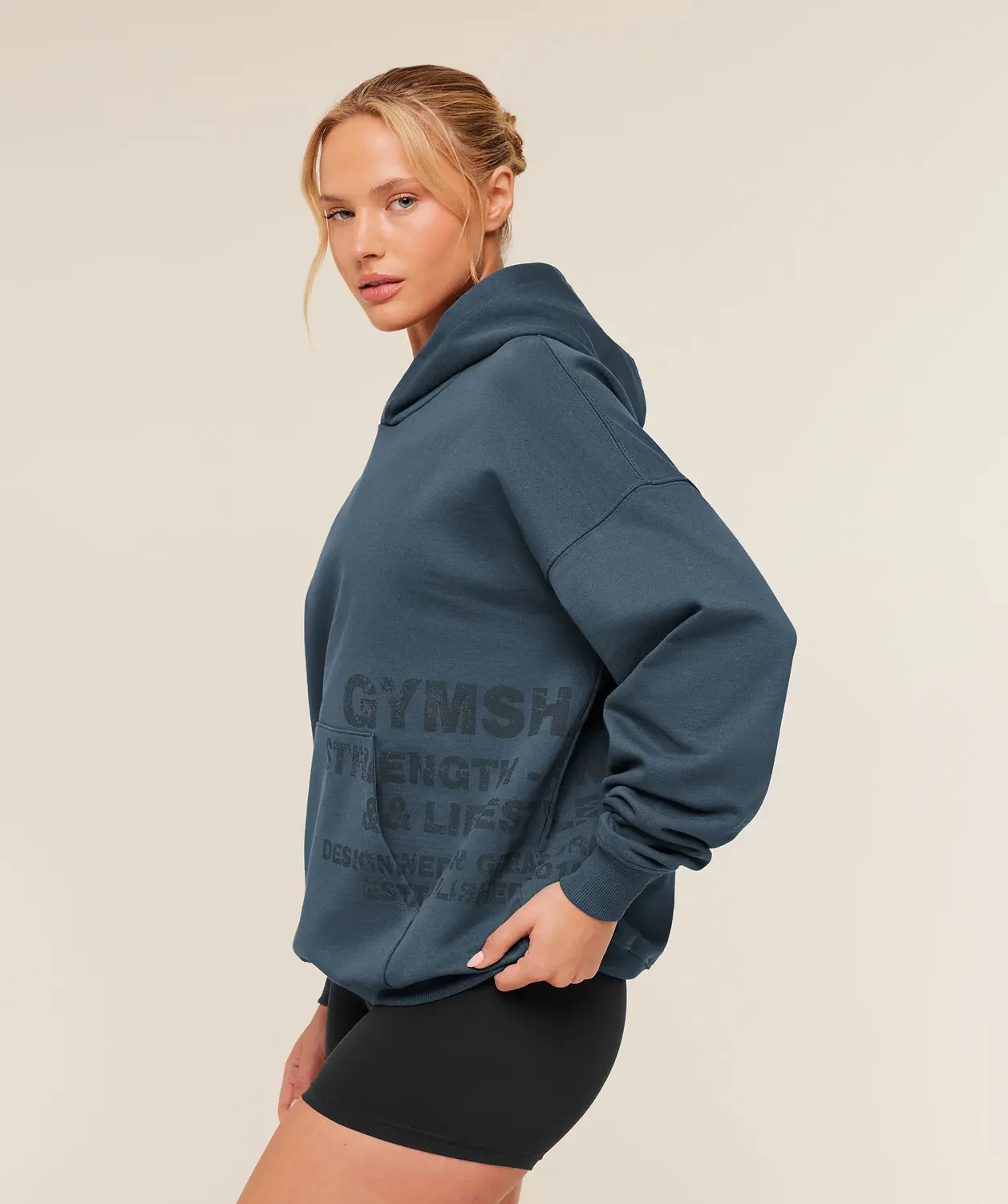 Stacked Graphic Hoodie Oversized Fit - Image 3