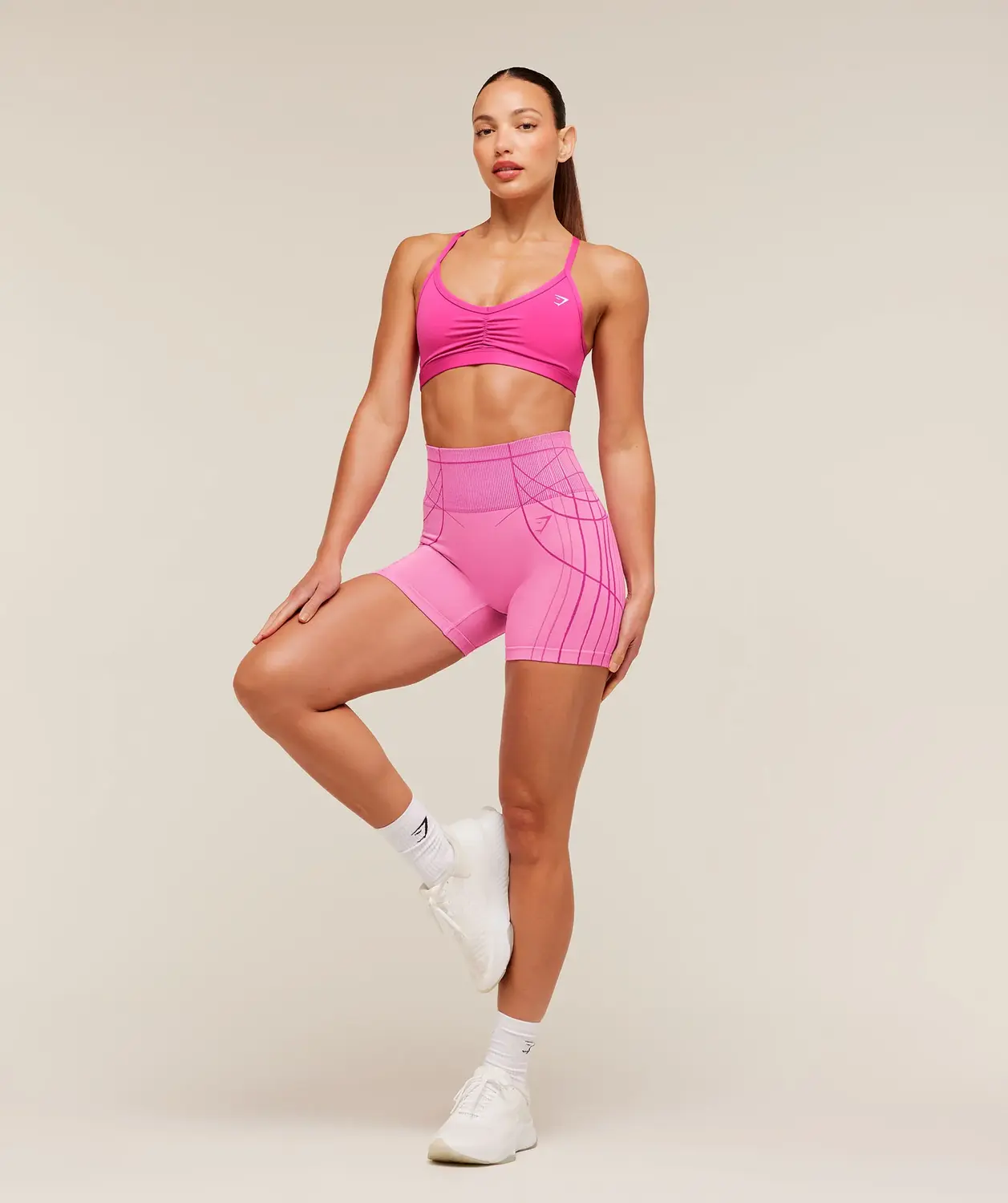 Ruched Strappy Sports Bra Light Support - Image 4